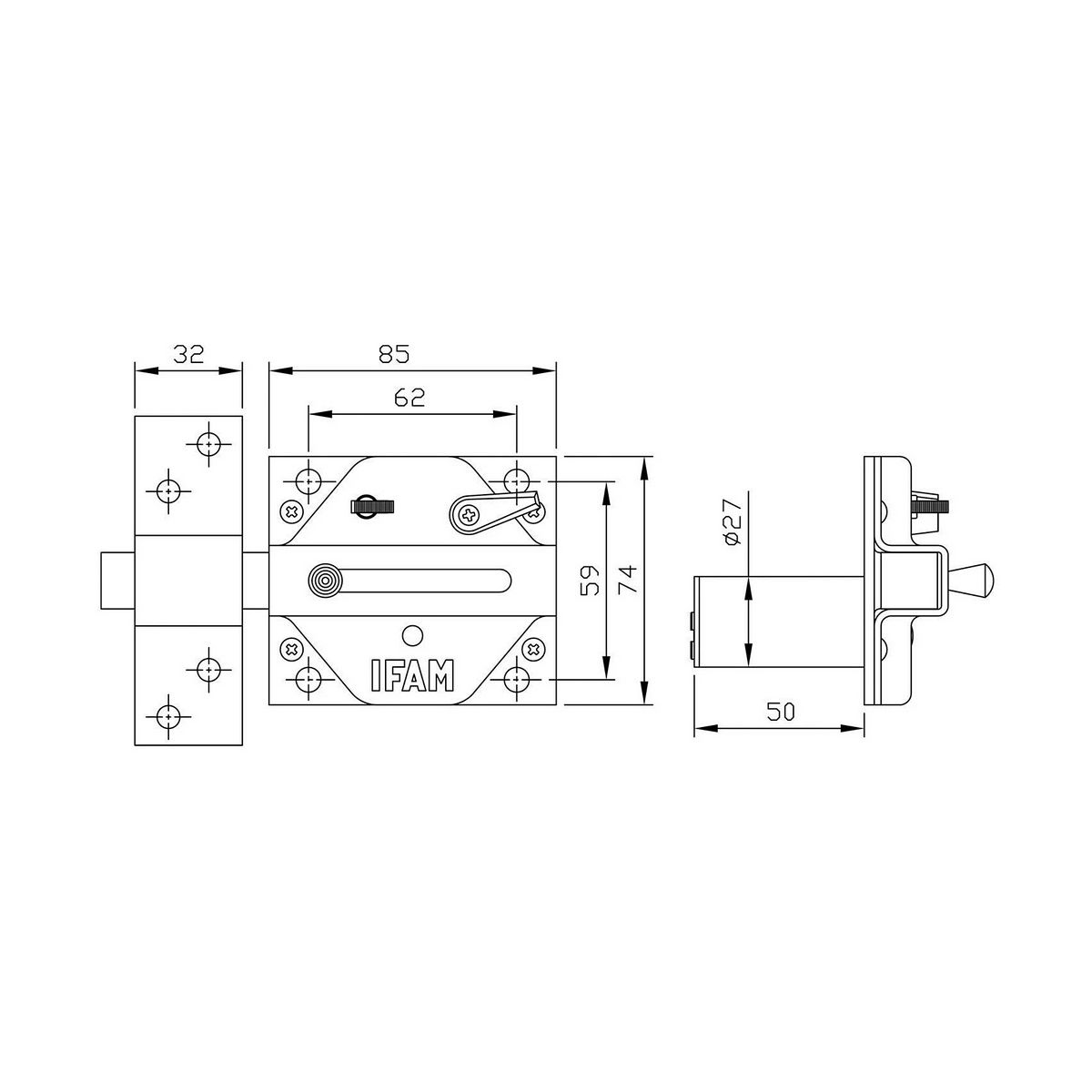 Cerrojo de seguridad IFAM CS88 Metal Acero